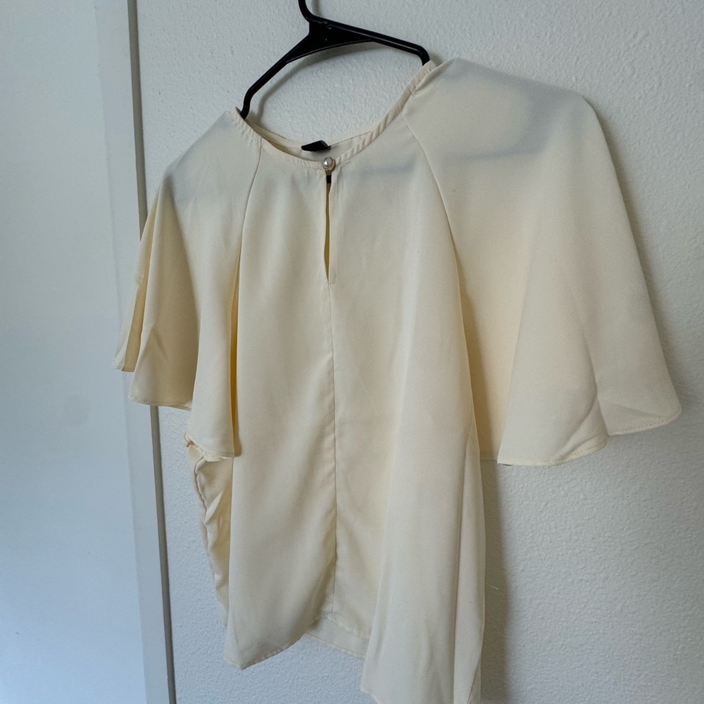 Cream Blouse with Pearl Detail